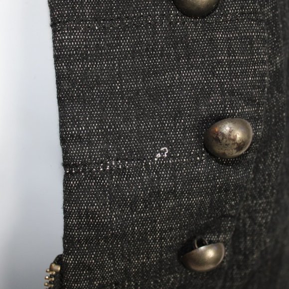 Forever 21 Women's Vest Cropped Zipper Denim Black Large - Picture 8 of 9